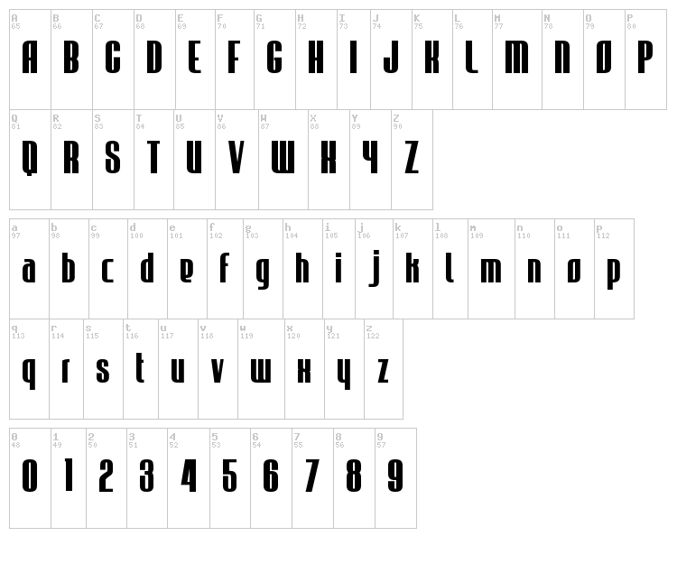 JECR font map